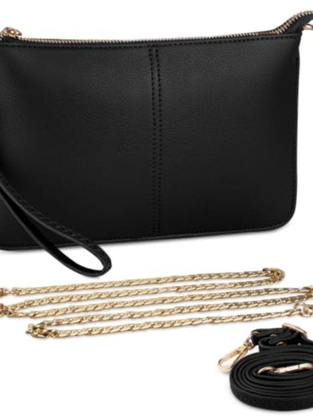 PU Leather Crossbody Wristlet Clutch Bag with Adjustable Strap